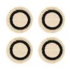 JOANNA BUCHANAN Straw Ruffle Edge Coasters 4-Piece Set