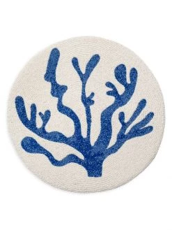 JOANNA BUCHANAN Beaded Coral Placemat Cobalt -JOANNA BUCHANAN Sales unnamed file 155