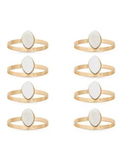 JOANNA BUCHANAN Delicate Druzy Napkin Rings 8-Piece Set -JOANNA BUCHANAN Sales unnamed file 158