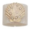 JOANNA BUCHANAN White Pearl Shell Napkin Ring Set