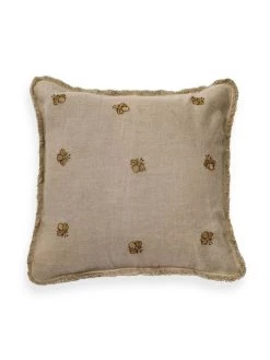 JOANNA BUCHANAN Embroidered Bee Fringe Pillow