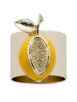 JOANNA BUCHANAN Lemon 2-Piece Napkin Ring Set