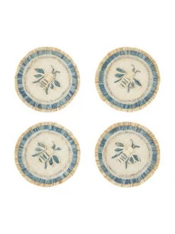 JOANNA BUCHANAN Bee Straw Coasters 4-Piece Set