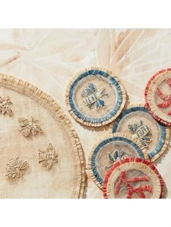 JOANNA BUCHANAN Bee Straw Coasters 4-Piece Set -JOANNA BUCHANAN Sales unnamed file 232