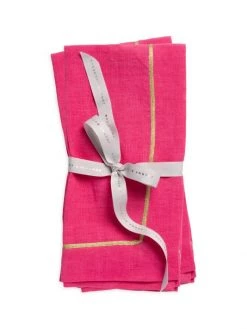 JOANNA BUCHANAN Gold Trim Linen Dinner Napkins Grass Green -JOANNA BUCHANAN Sales unnamed file 236