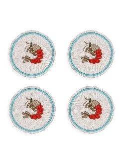 JOANNA BUCHANAN Shrimp Coasters 4-Piece Set