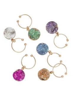 JOANNA BUCHANAN Druzy 6-Piece Wine Charm Set