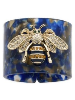 JOANNA BUCHANAN Stripey Bee Resin Napkin Rings 4-Piece Set