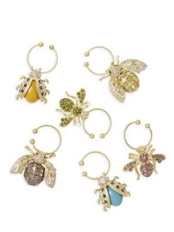 JOANNA BUCHANAN Bedazzled Bee Wine Charms 6-Piece Set