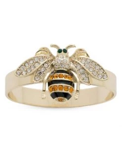 JOANNA BUCHANAN Skinny Stripey Bee Napkin Rings 4-Piece Set