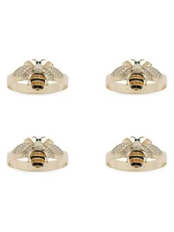 JOANNA BUCHANAN Skinny Stripey Bee Napkin Rings 4-Piece Set -JOANNA BUCHANAN Sales unnamed file 342