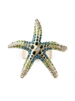JOANNA BUCHANAN Sparkling Starfish Napkin Rings Green -JOANNA BUCHANAN Sales unnamed file 388