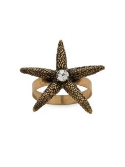 JOANNA BUCHANAN Bronze Starfish Skinny Napkin Rings 4-Piece Set