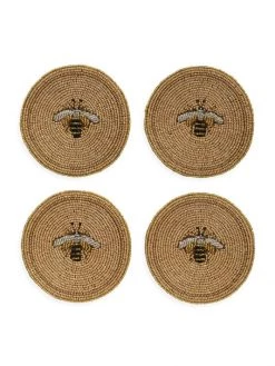JOANNA BUCHANAN Stripey Bee 4-Piece Coaster Set -JOANNA BUCHANAN Sales unnamed file 417