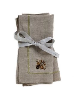JOANNA BUCHANAN Stripey Bee Dinner Napkins 2-Piece Set