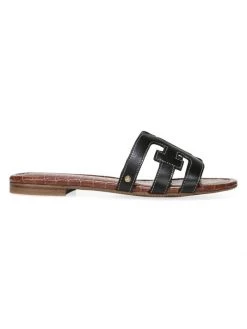 Sam Edelman Bay Flat Leather Sandals Brown -JOANNA BUCHANAN Sales unnamed file 473