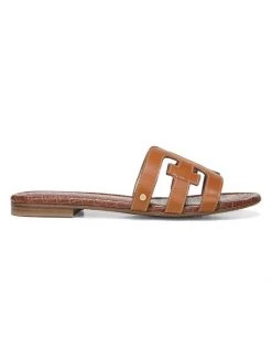 Sam Edelman Bay Flat Leather Sandals Brown -JOANNA BUCHANAN Sales unnamed file 474