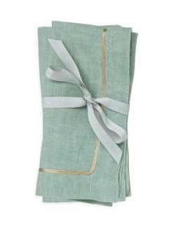 JOANNA BUCHANAN Gold-Trim Dinner Napkin Set