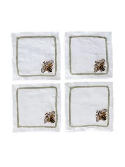 JOANNA BUCHANAN Stripey Bee Cocktail Napkins 4-Piece Set