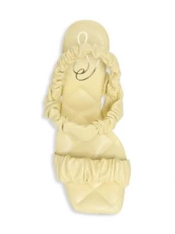 Sam Edelman Marlena Ruched Leather Slingback Sandals Ivory -JOANNA BUCHANAN Sales unnamed file 684