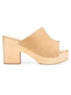 JOANNA BUCHANAN Sales 11 Sam Edelman Josselyn Leather Platform Clog Mules Whiskey