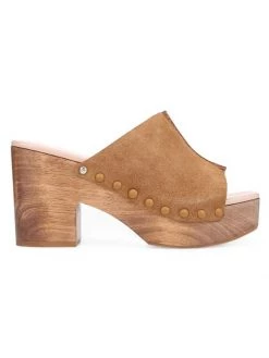 Sam Edelman Josselyn Leather Platform Clog Mules Whiskey -JOANNA BUCHANAN Sales unnamed file 845