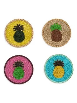 JOANNA BUCHANAN Pineapple 4-Piece Coaster Set