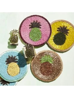 JOANNA BUCHANAN Pineapple 4-Piece Coaster Set -JOANNA BUCHANAN Sales unnamed file 99